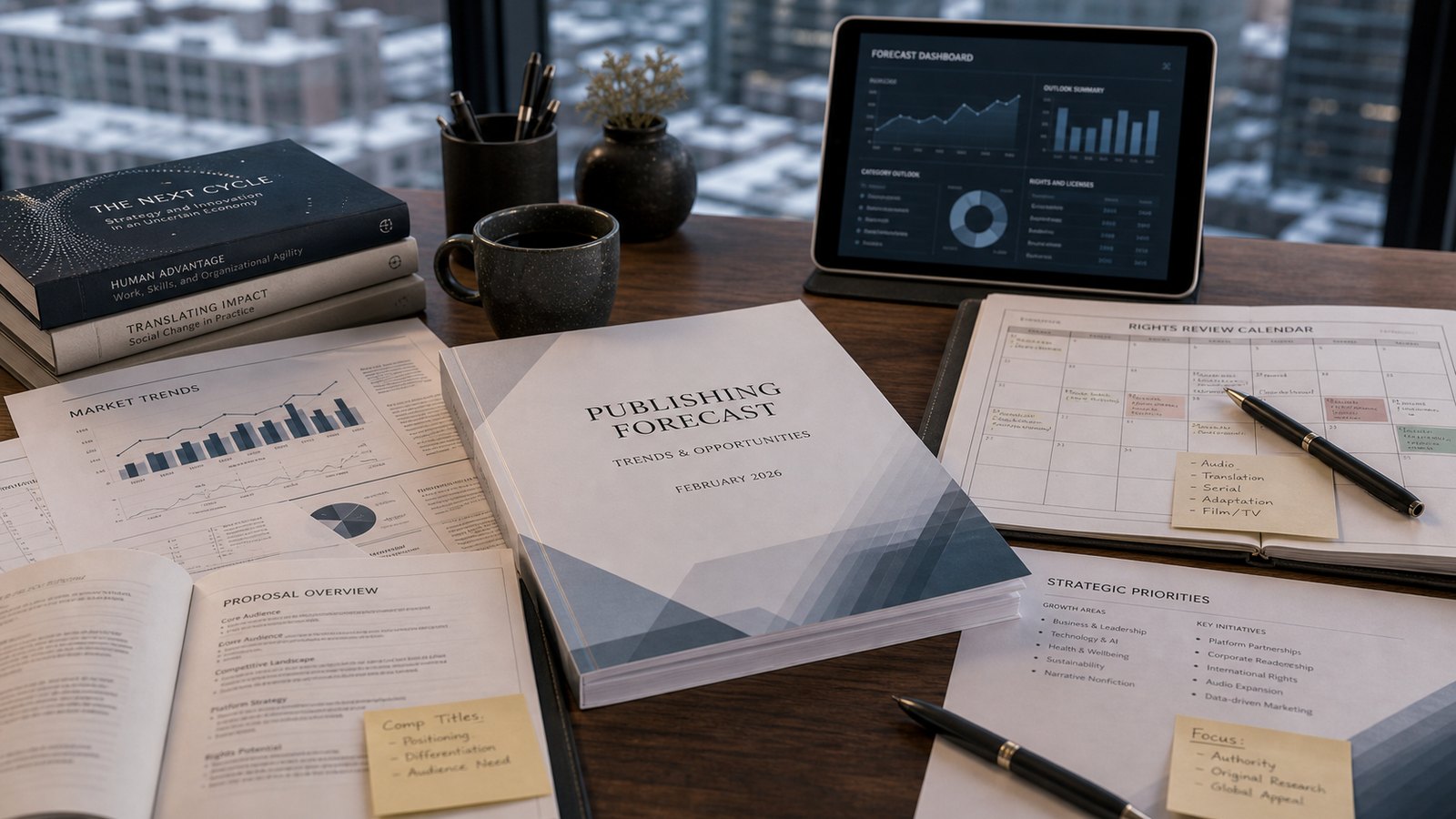 Editorial photograph for how business books are moving across audio and corporate markets with publishing business materials